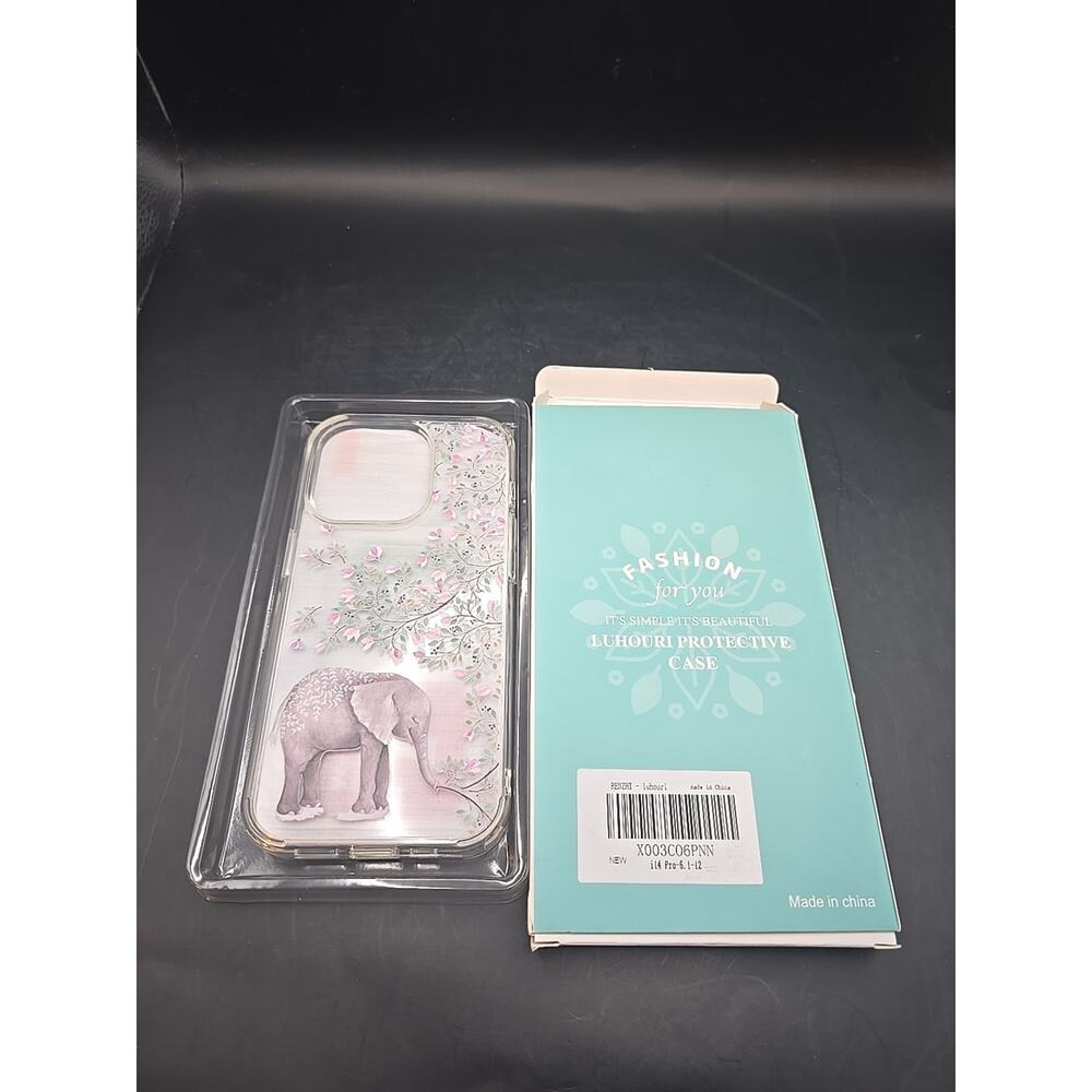 Iphone 14 Pro Max Shockproof Case Cute Elephant‎ With Screen Protector
